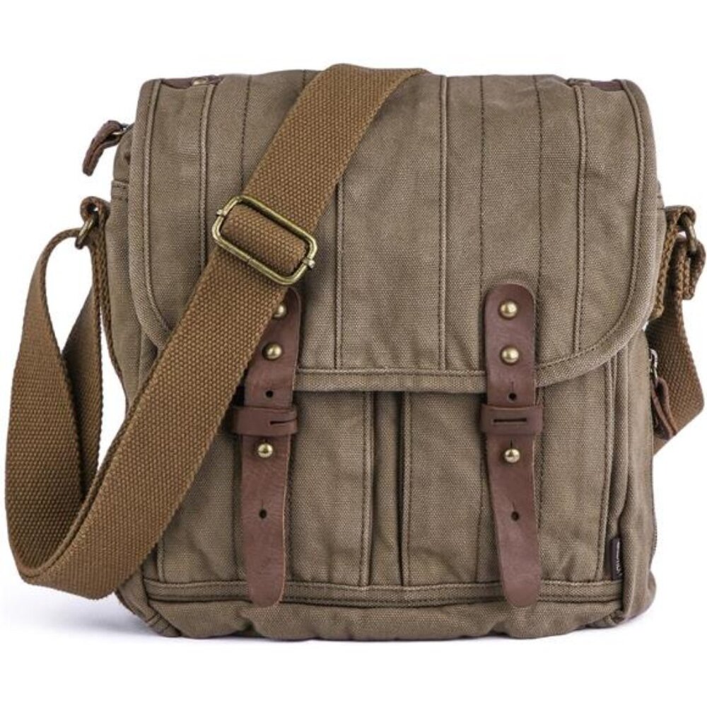 Canvas Crossbody Bag - Small Messenger Bag | Vintage Shoulder Purse